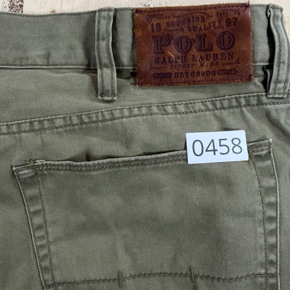 Polo Ralph Lauren Mens 38x32 Olive Green Dry Goods 650 Straight Fit Pants